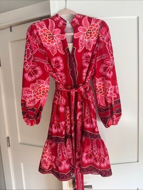 Chicwish Red & Pink Floral Mini Dress